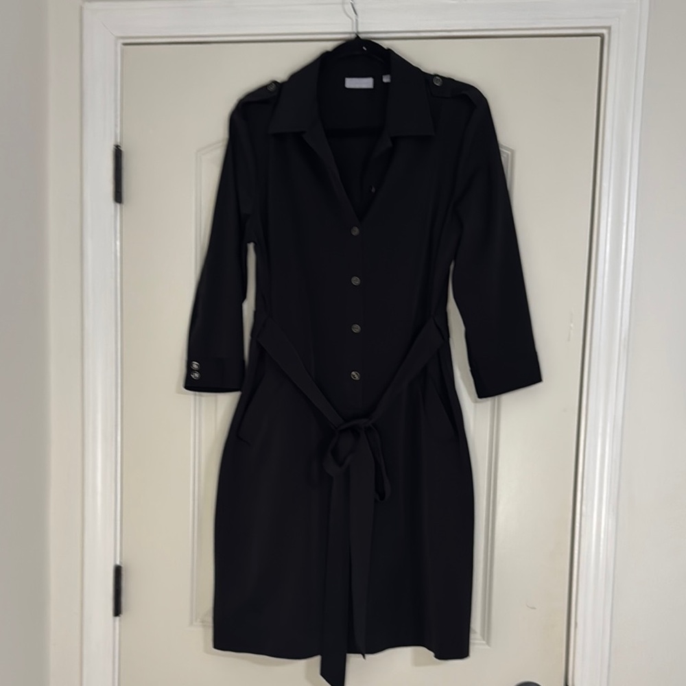 Elegant Black Button-Down Dress